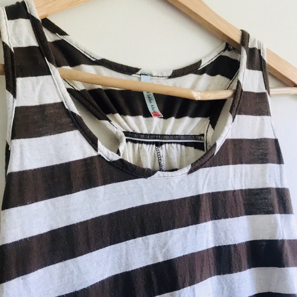 BROWN STRIPED RACERBACK TANK TOP - Picture 2 of 6
